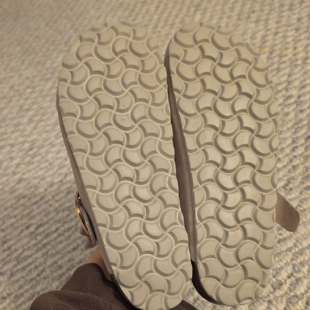 AUTENTI Suede Mule with Decorative Buckle - Light Beige Size 38 - Picture 5 of 5